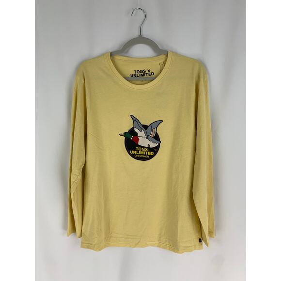 Chevignon Togs Unlimited Duck Long Sleeve Tee Shirt Mens Medium Large Chino New - Picture 1 of 7